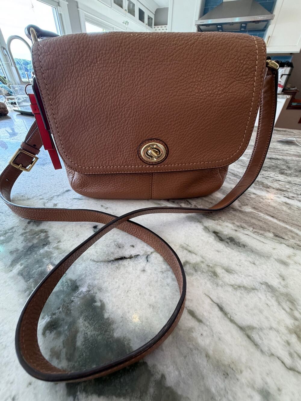 Coach Legacy Pebbled Leather Crossbody Bag Turnlock Flap Purse Style 1957 F23663